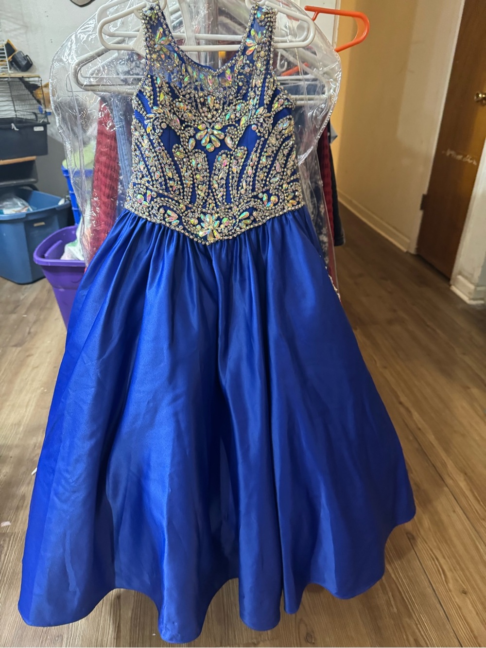 Beaded Royal Blue Girls' Party Dress